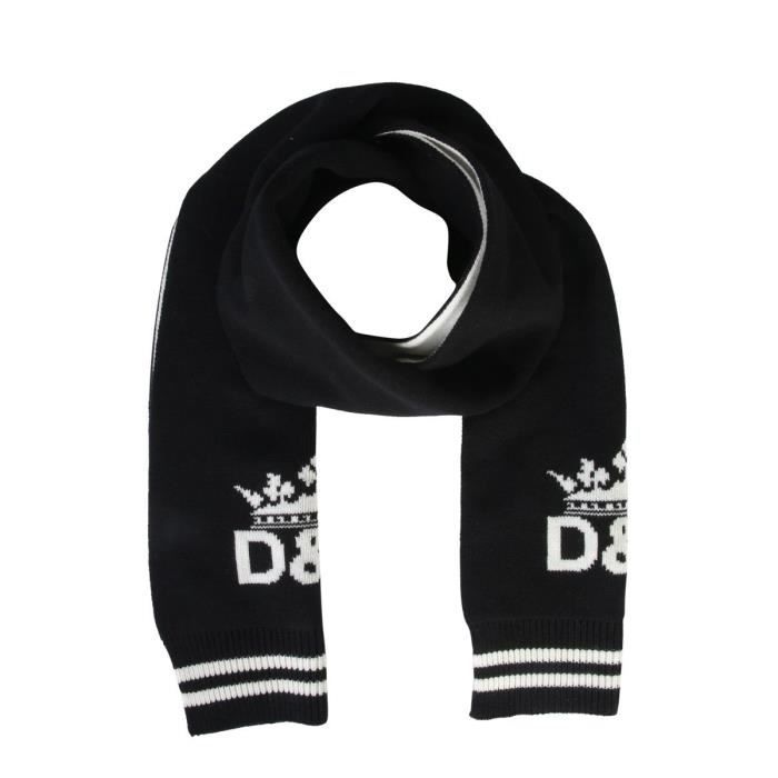 Écharpe à patch logo Laines Dolce & Gabbana pour homme en coloris Noir Homme Accessoires Écharpes et foulards 
