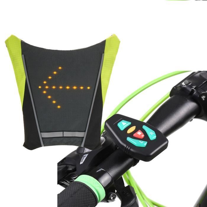 USB vélo vélo réfléchissant gilet vélo sac à dos LED sécurité sans fil tournant signal lumineux gilet pour équitation de nuit guide
