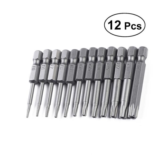 11pcs T6-T40 Torx Tête Magnétique Embout Tournevis Set de Sécurité Inviolable Outils