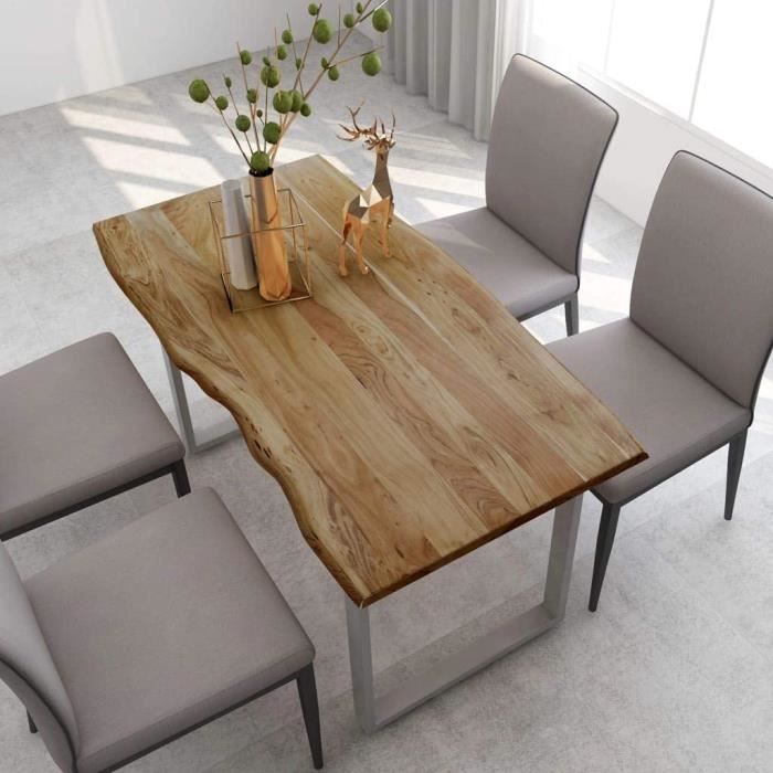 Table de Salle à Manger 140x70x76 cm Bois dAcacia Solide[942]