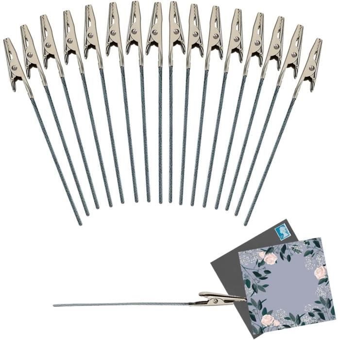 50 Pinces Crocodile Métal 12cm - Parfaites Pour Photos, Notes Et Déco événements
