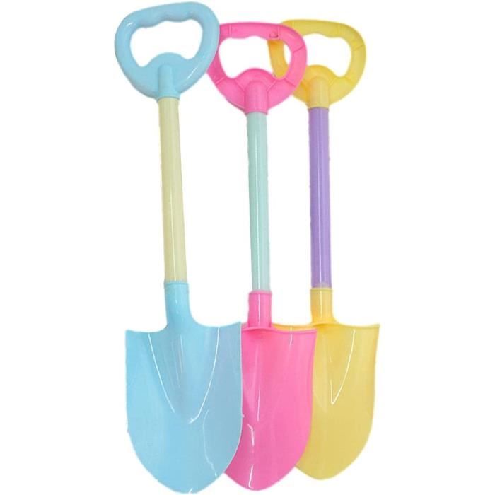 Lot De 2 Pelles à Neige Et Sable Pour Enfants – Manche Long 50 Cm – Plastique Résistant – Coloris Aléatoire – Idéal Plage, Jardin, Bac à Sable