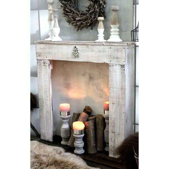 Console De Cheminée Murale En Bois Palazzo INT - Style Cottage, 111x20x102cm, Décoration Maison