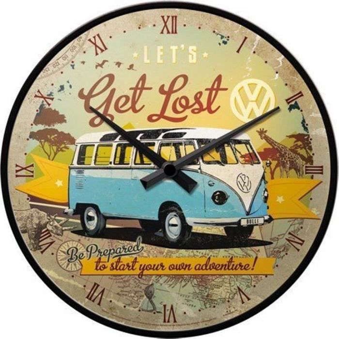 Vw Collection - Horloge Murale D'Atelier Volkswagen Au Design Du Combi