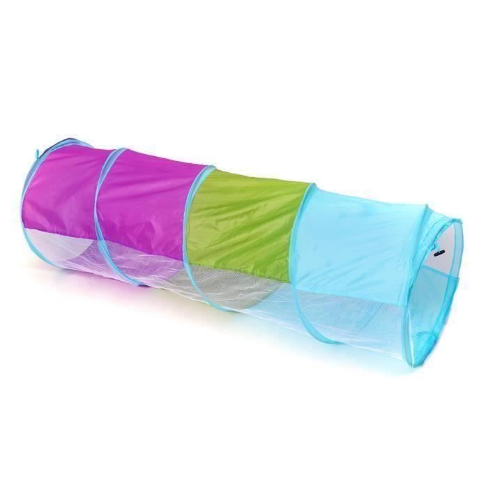 Tunnel De Jeu Pour Enfants 180 Cm - Arc-en-ciel, Pliable Pop-up, Côtés En Maille - Pour Motricité, Intérieur/extérieur, Même Pour Animaux