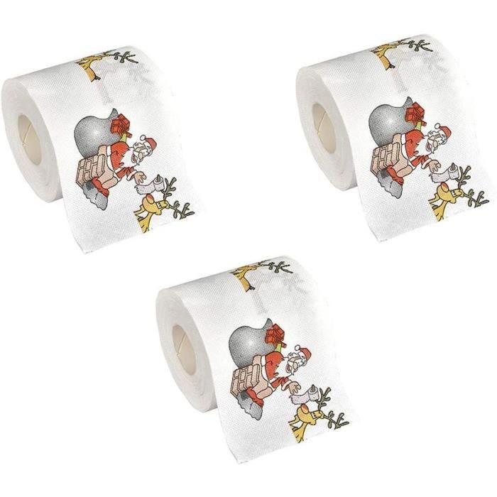 JIHUOO Lot De 3 Rouleaux De Papier Crépon De Noël Avec