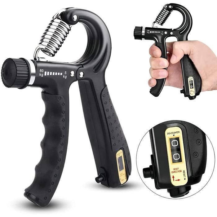2Pcs Hand Grip, Musculation Main, Musculation Avant Bras, 5-60 kg Ajustable Comptage Pince à Main La résistance Exerciseu HAND GRIP - Sport