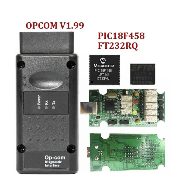 OPCOM V1.99-V1.70-V1.95 Firmware PIC18F458 FTDI FT232RL puce Opel OP ...