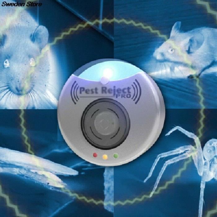 Répulsif ultrasonique Pro contre les insectes et les acariens, défense d'araignée contre les cafards, répulsi