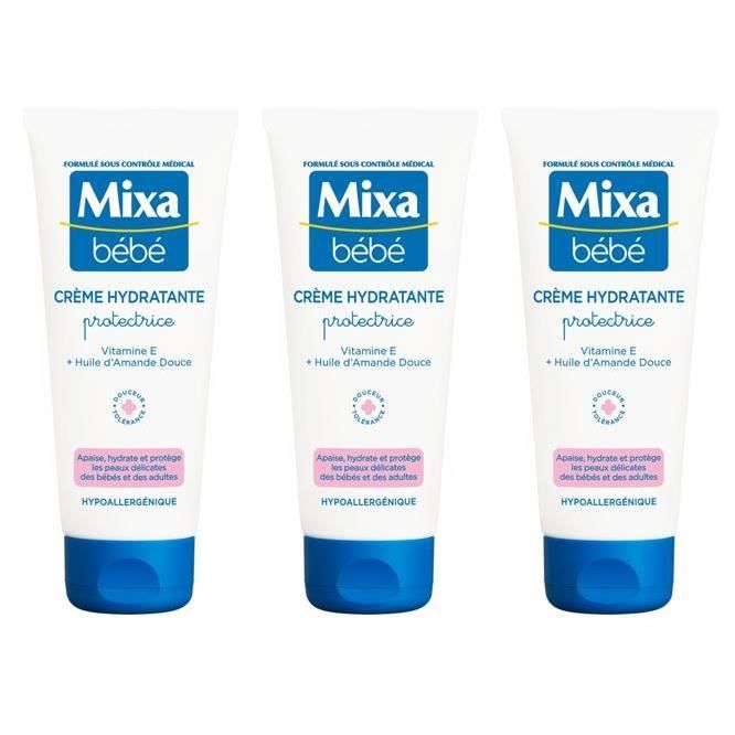 Lot de 3) MIXA BÉBÉ Crème Hydratante Protectrice - 100 ml