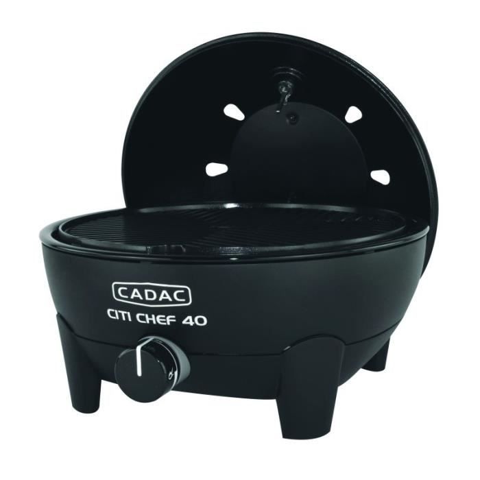 CADAC Barbecue De Table A Gaz Portable Citi Chef 40 Revêtement Céramique Camping 42 Noir