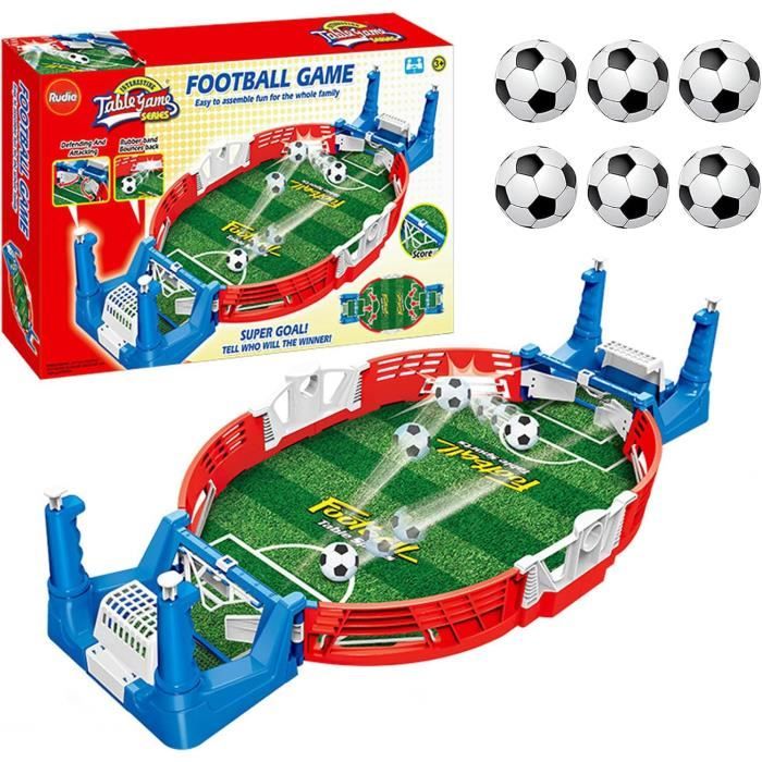 FainFun Mini Football avec 6 Balles, Jeu de Baby-Foot Interactif, Table de Football, Mini Baby Foot de Table Enfant Cadeau de Fête pour Enfants et Adultes