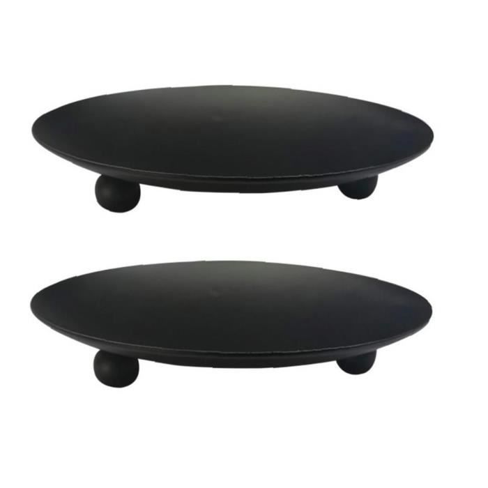 Support En Bois Massif Pour Pot De Fleurs - Socle Carré Noir 8x8x3,6 Cm - Déco Intérieur Style Chinois - Antidérapant - 9