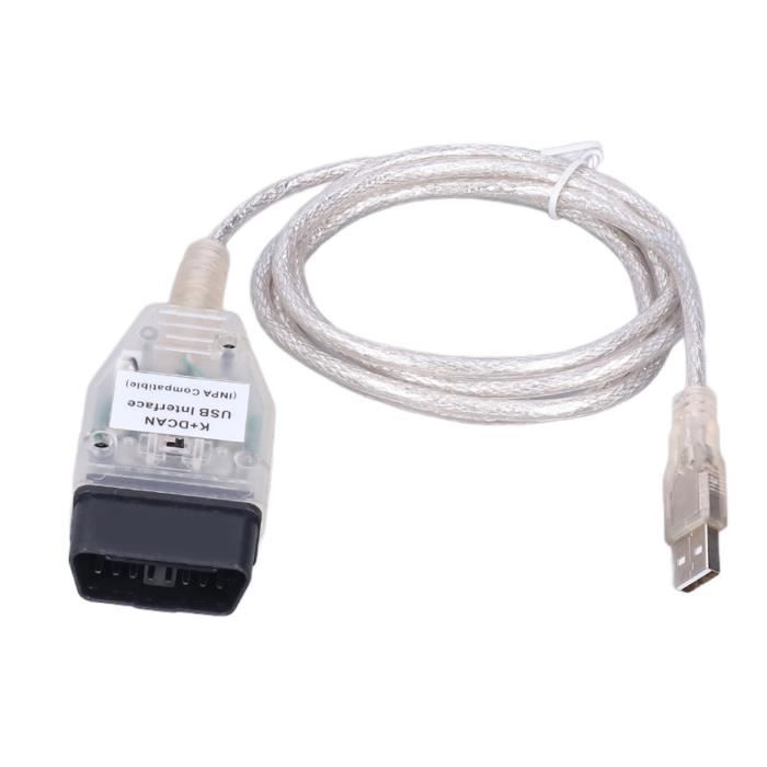 Câble Diagnostic K+DCAN OBD2 FT232RL Avec Commutateur – Compatible BMW E60 E90 E70 E81, Protocole K-Line & CAN
