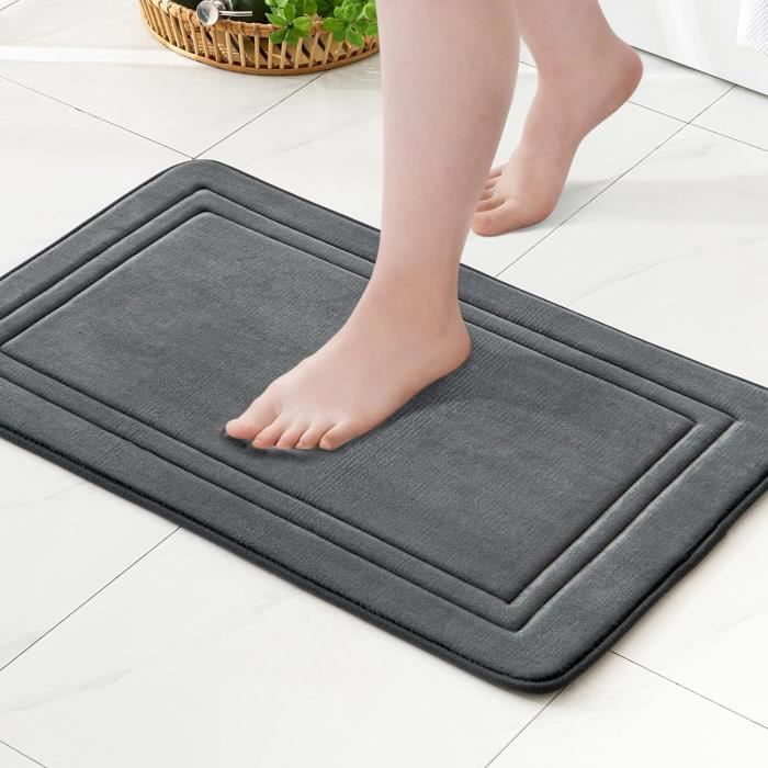 Tapis De Bain Doux Anti-dérapant Forme Fleur - 60x60 Cm, Bleu, Absorbant Et Lavable En Machine