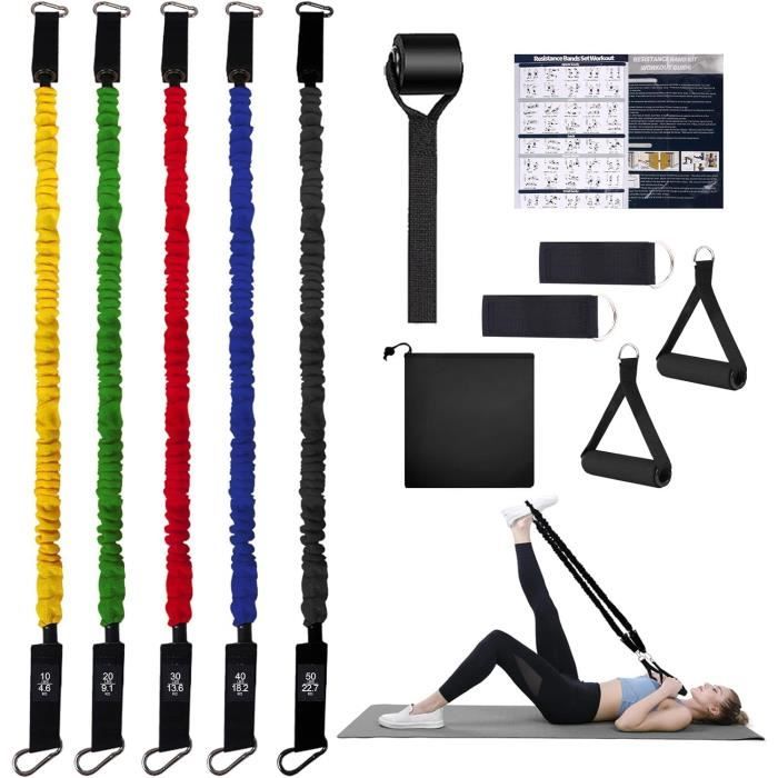 élastique Musculation Bande Elastique Fitness Bande De Resistance - Set De 5 Pilates Elastique Sport