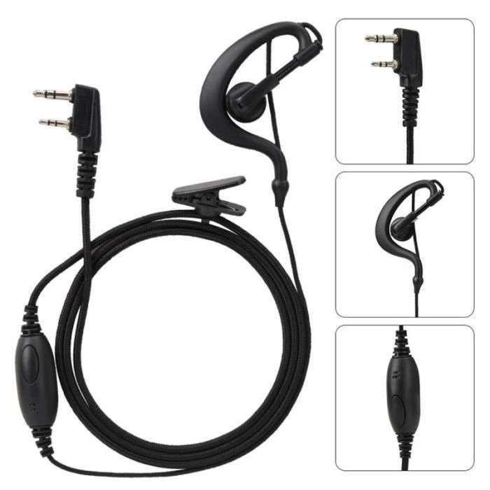 Allayu Casque Radio 2.5mm - Oreillette Talkie-Walkie Avec Crochet D'Oreille - Écoute Seulement
