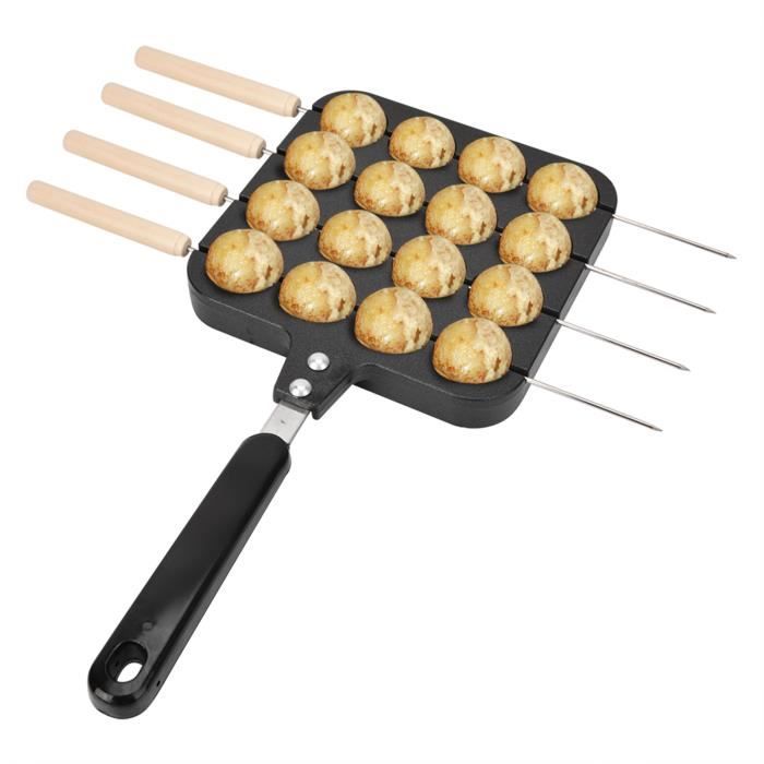 RIZGHWOY Takoyaki Maker, Poêle à Takoyaki 12 Trous en Aluminium Antiadhésif avec Couvercle en Verre 34,5 X 18 cm, Design Léger et Compact for Cuisine Japonaise