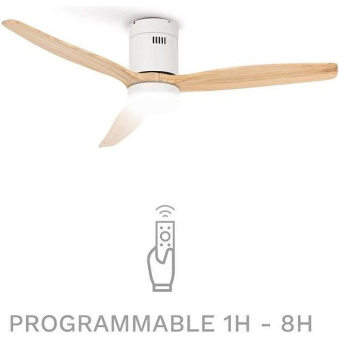 Ventilateur de plafond - CREATE - WIND CALM - 40W - Ø132 cm - Silencieux avec télécommande - Create