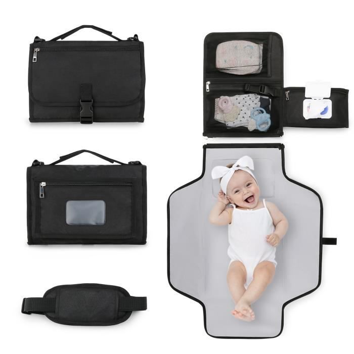 Matelas a Langer de Voyage Pliable Tapis a Langer impermeable pour bebe Sac a langer Avec Pochettes pour Voyage Promenade