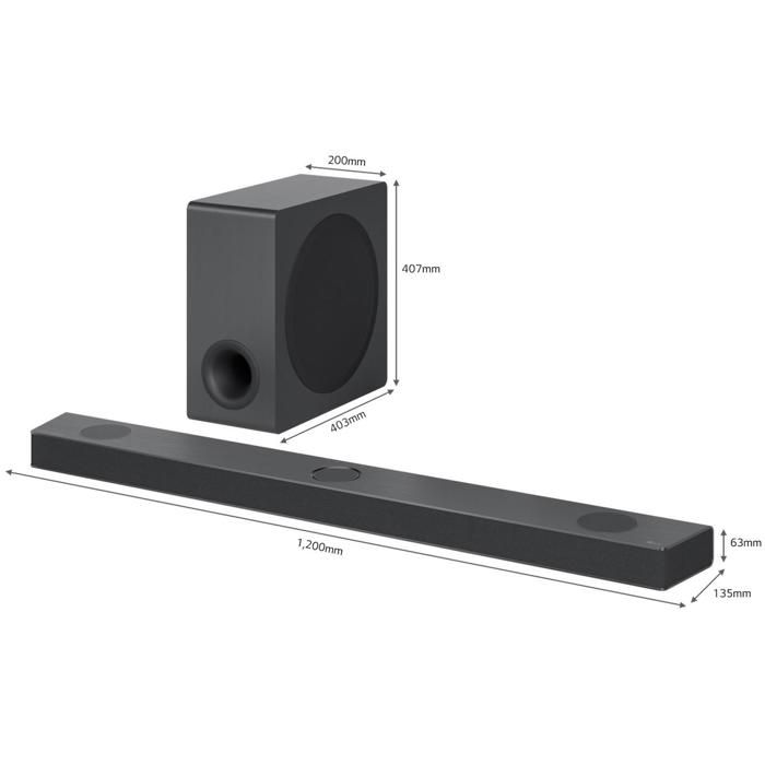 LG Barre de Son 5.1.3 S90QY | | DTS:X | Dolby Atmos | Bluetooth | eARC | Hi Res Audio | IMAX Enhanced Steel