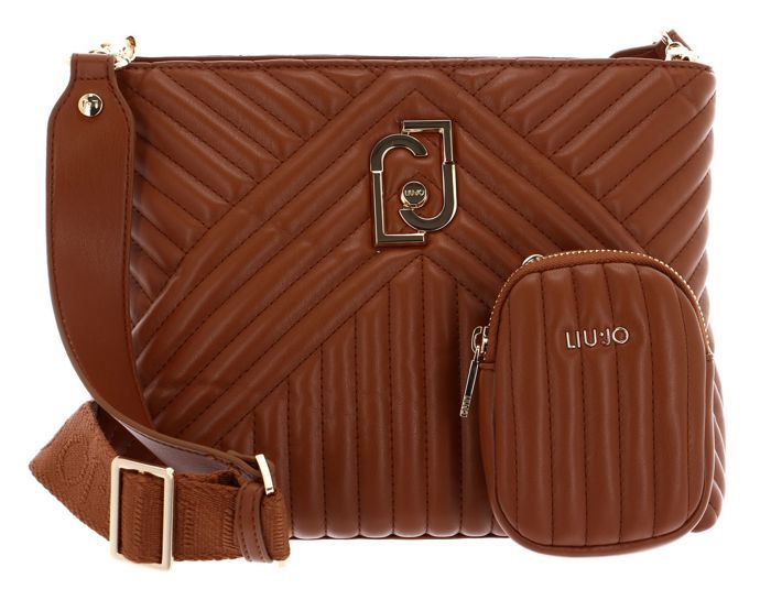Sac Bandoulière LIU JO Ridhi ECS - Marron Foncé, 18x11x6.5 Cm, Polyuréthane, 2 Compartiments Zippés, Bandoulière Réglable