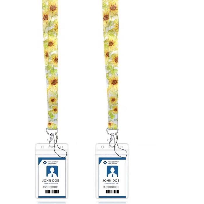 Porte-Badges Avec Lanière Et Cordon Tour De Cou Badge, Amovible Porte