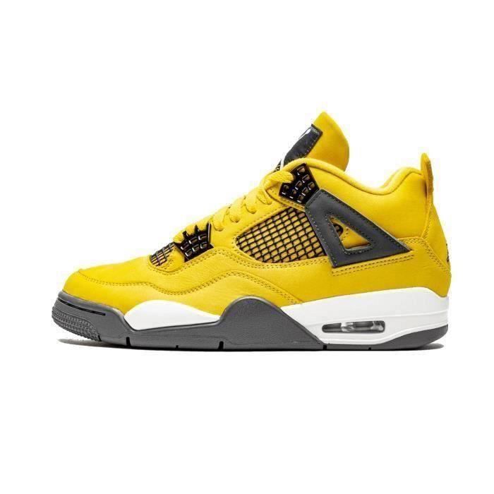 S Jordans 4 Retro Tour Yellow Lightning pour et jaune Jaune Cdiscount Chaussures