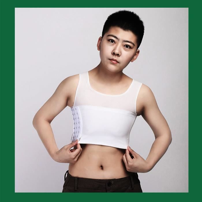 Binder Poitrine Court Élastique Maille Respirante - S-4XL - Pour Tomboy, Trans, Lesbian, Cosplay