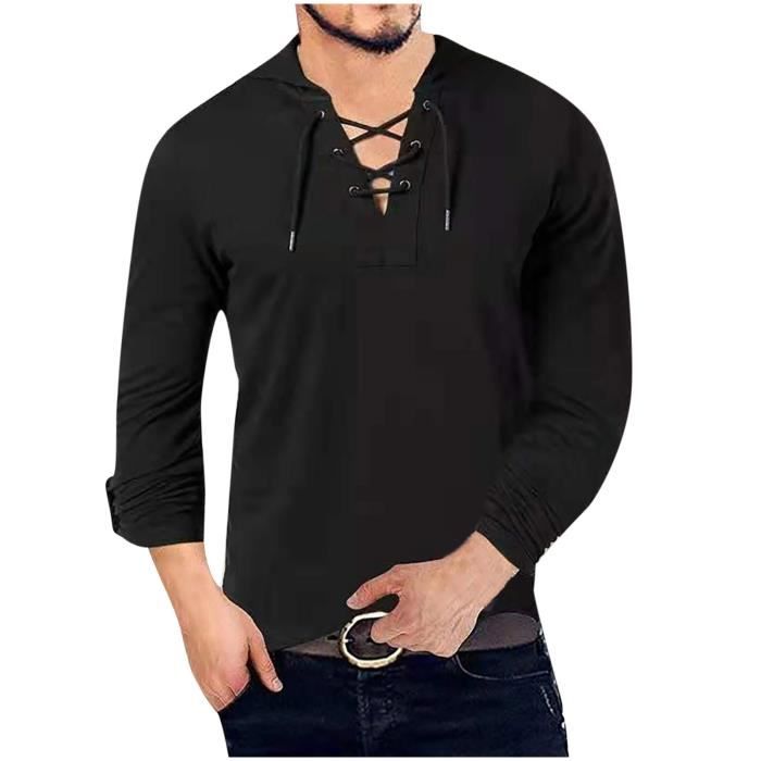 T-shirt DDP Homme Noir - Manches Longues, Taille M - Neuf Avec étiquettes