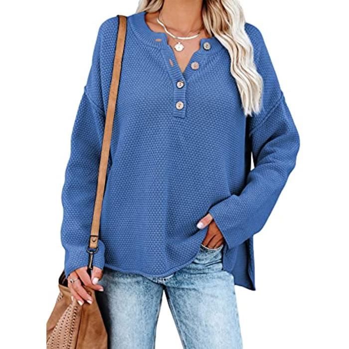 Vêtements de golf femme - Rohnisch - Pull femme adele col v liseret manches longues