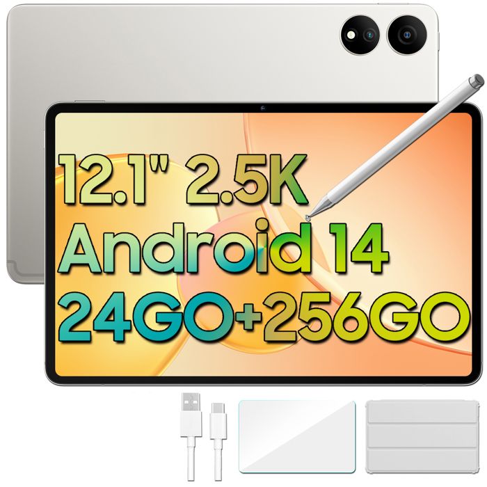Oscal ELITE1 Tablette Tactile 12.1 2.5K 600Nits Android14 RAM 24Go ROM 256Go-SD 1To 8800mAh(33W) Mode PC WPS Stylet Gratuit –