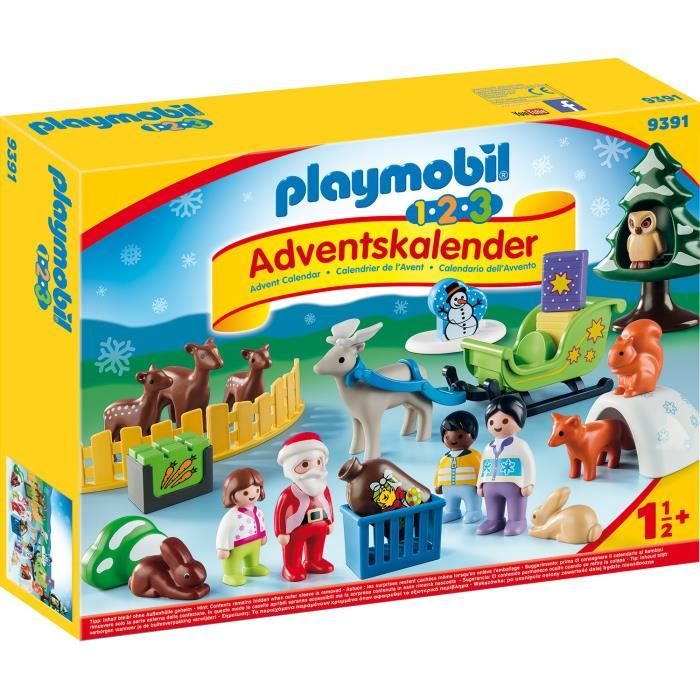 Playmobil Calendrier Avent 1.2.3 'Père Noël Animaux forêt, 9391, Coloré