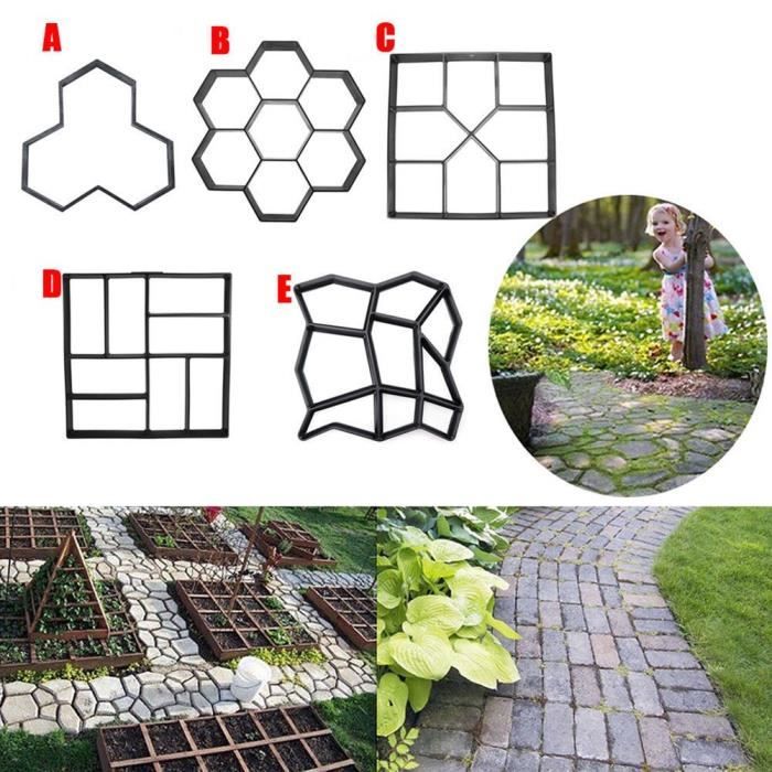 Jardin Bricolage En Plastique Chemin Maker Pavement Modèle Béton Stepping Stone Ciment Moule Brique - style B