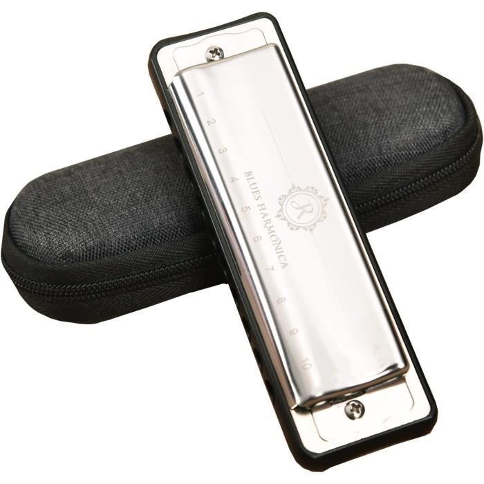 Harmonica diatonique en Do, 10 trous JDR North avec un étui de ...