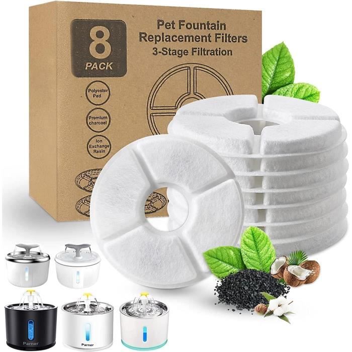 Lot De 9 Filtres Fontaine à Chat - Charbon Actif Et Résine Pour Eau Pure
