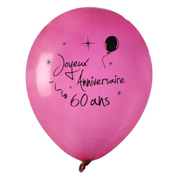 8 ballons Joyeux anniversaire 60 ans - rose - Cdiscount Maison