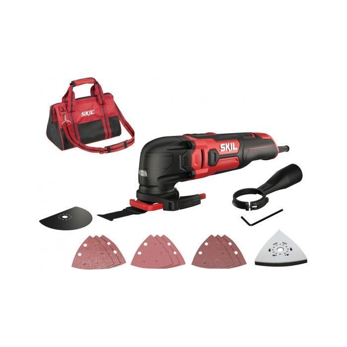 Outil multifonction oscillant - SKIL - 300 W - vitesse variable - LED - accessoires inclus - ponçage sciage découpe - 1491 DB