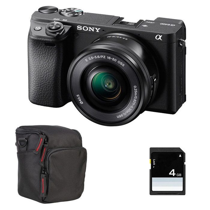 SONY A6400 Black KIT SEL 16-50MM F3.5-5.6 OSS Black + Camera Bag + 16GB SD card