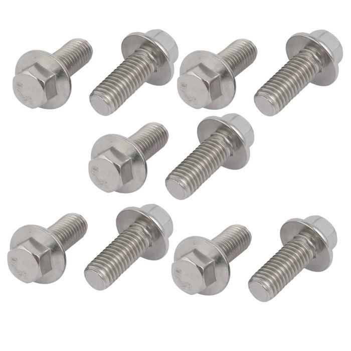 SOURCING MAP M8x20mm Vis Bride Tête Hexagonale Boulon Métrique en acier ...