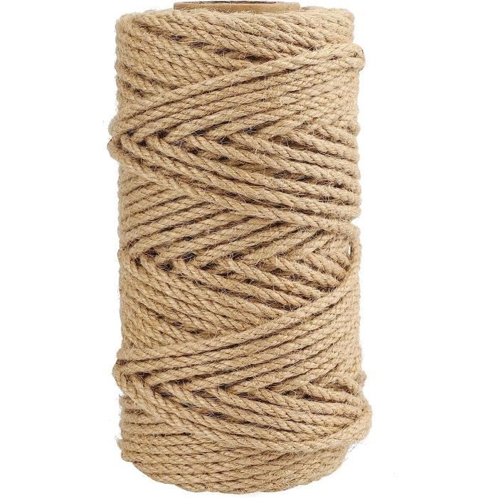 Ficelle De Jute 100 M Dans Boîte Métallique - Distributeur Pratique Avec Sortie - Pour Jardin, Bricolage, Emballage Cadeaux - 8