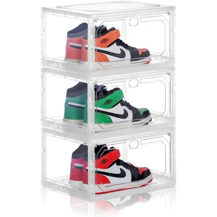 Boîtes de rangement transparentes empilables pour bijoux en perles - Lot de 3 - plastique