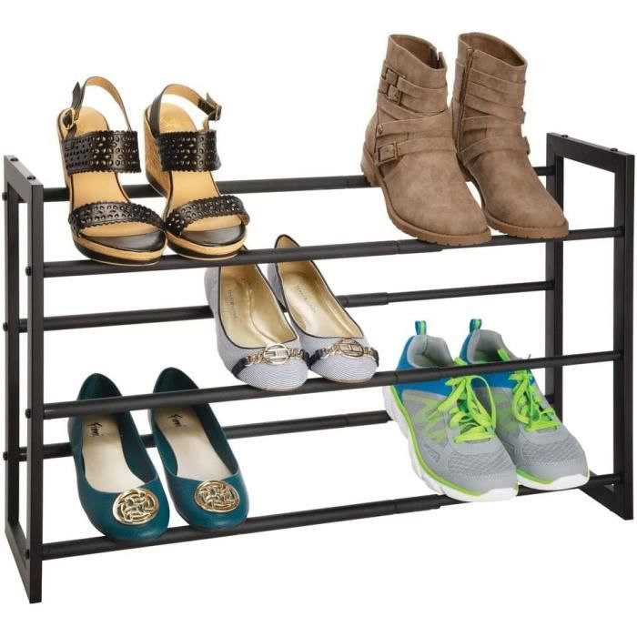 étagère à chaussure télescopique à 3 niveaux – meuble chaussure en métal extensible à 78,7 cm – étagère chaussures comme altern58