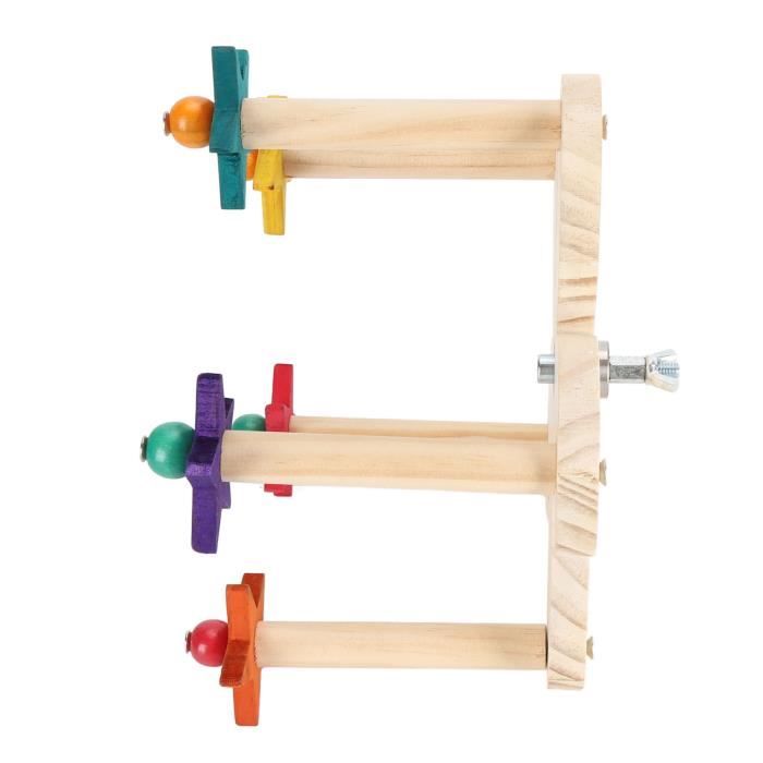 Comparer les prix de Jouet pour oiseau - SURENHAP - Grande roue en bois rotatif - 5 perchoirs - Pour perruches - Intérieur