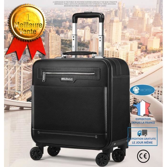 TD® Sacoche à roulettes ordinateur portable roulement rapide poche facile d’accès trolley valise résistante voyage grand volume