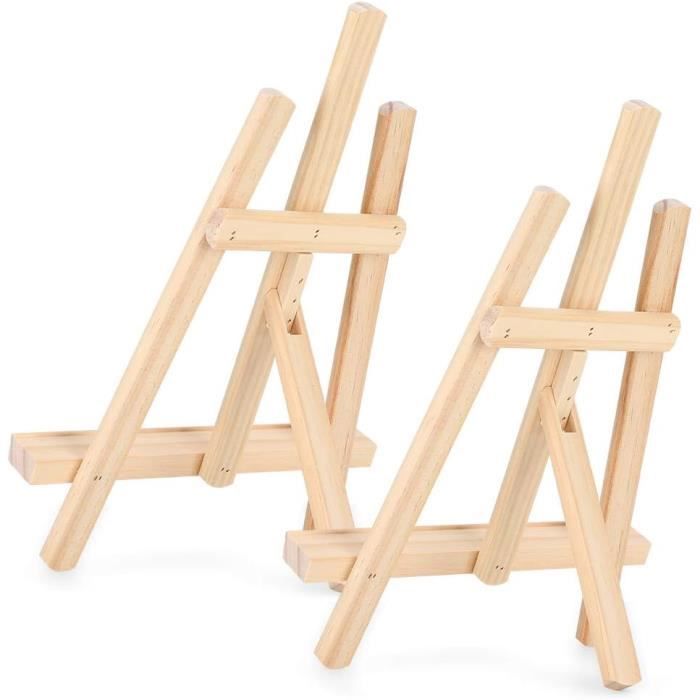 2 Mini Chevalets En Bois - 20x28cm - Pour Peinture, Dessin Ou Photo - Pliable Et Léger