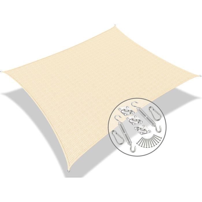 Toile Ombrage Exterieur 3X4M Avec Œillets,Toile Ombrage Exterieur,Voile D'Ombrage Rectangulaire