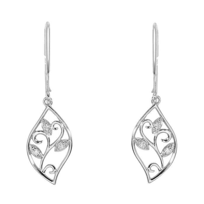 Femmes élégant ronde Zircon Crystal Drop//Dangle Blanc Plaqué or Boucles d/'oreilles Clou