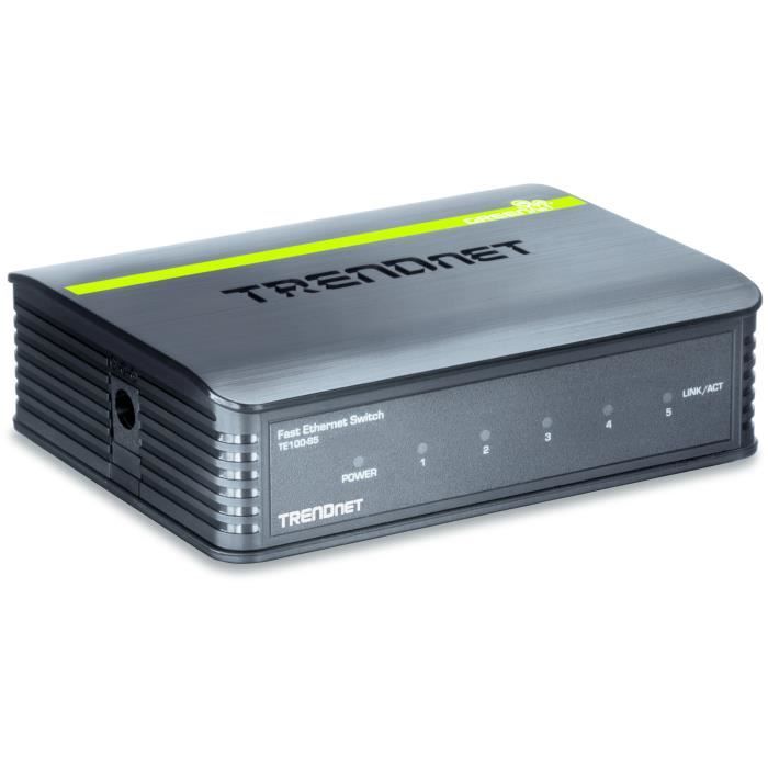 Trendnet 5-Port 10-100Mbps Switch, Commutateur de réseau non géré, Full duplex