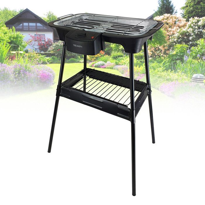 Barbecue électrique sur pieds - Triomph ETF1526 - 2000W - intérieur et extérieur